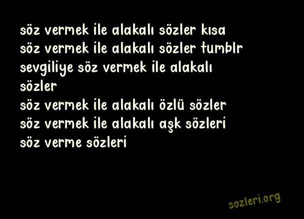 Söz Vermek