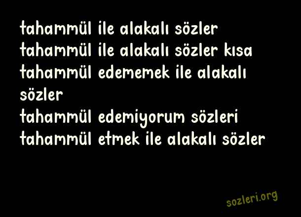 Tahammül
