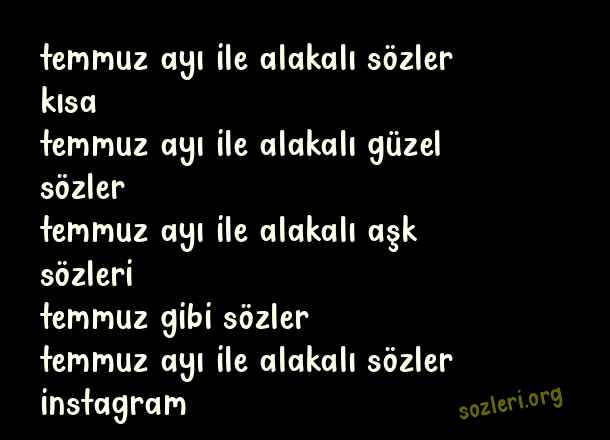 Temmuz Ayı