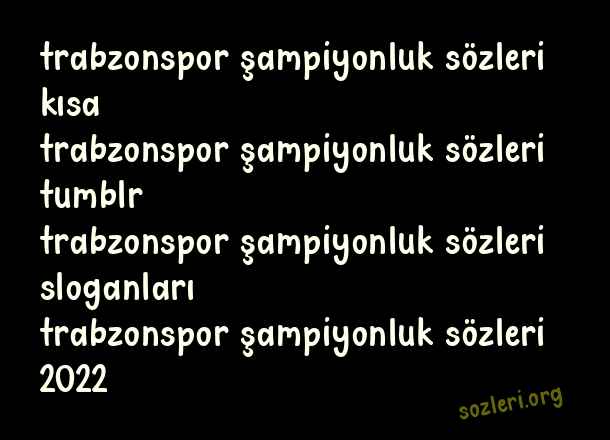 Trabzonspor Şampiyonluk