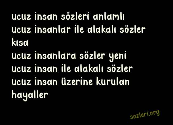 Ucuz İnsanlar