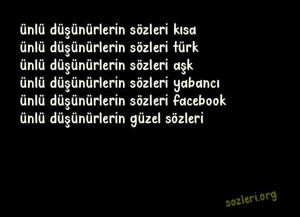 Ünlü Düşünürlerin