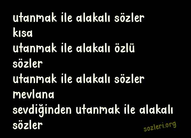 Utanmak