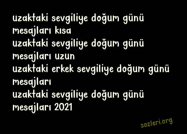 Uzaktaki Sevgiliye Doğum Günü