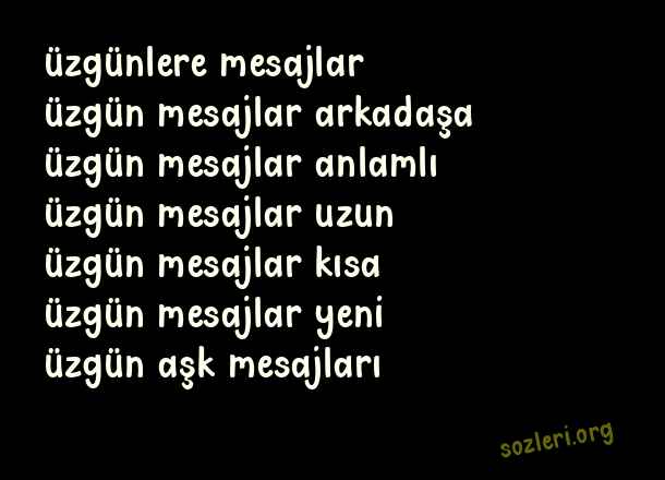 Üzgün Mesajlar
