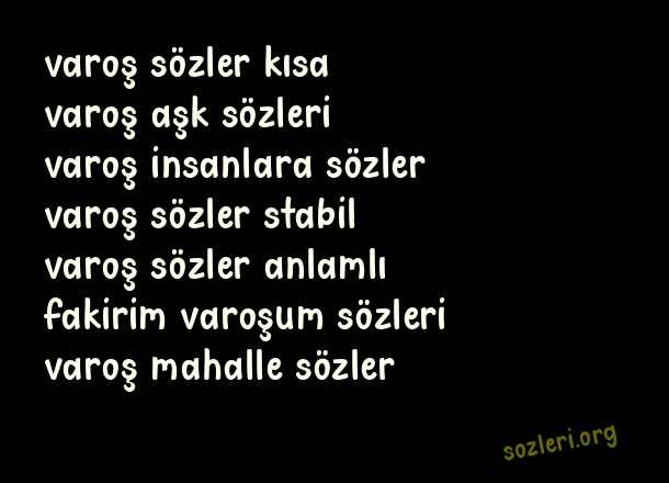 Varoş Sözler