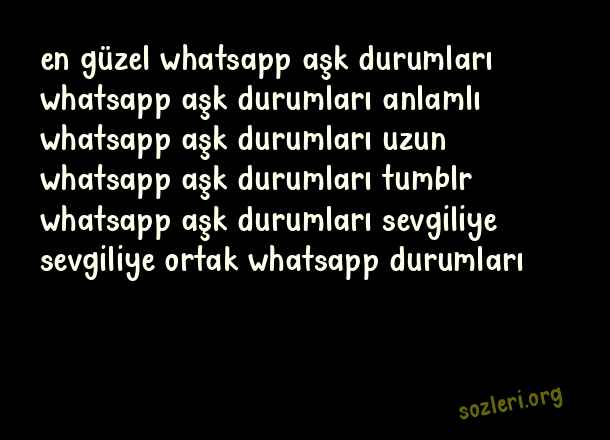 Whatsapp Aşk Durumları