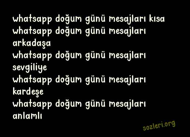 Whatsapp Doğum Günü
