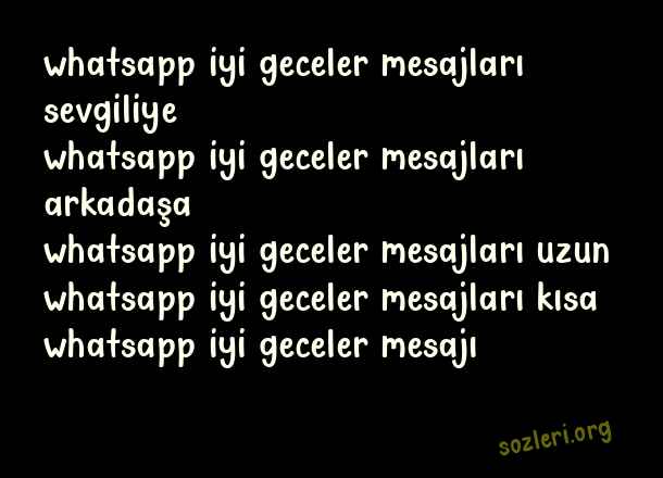 Whatsapp İyi Geceler