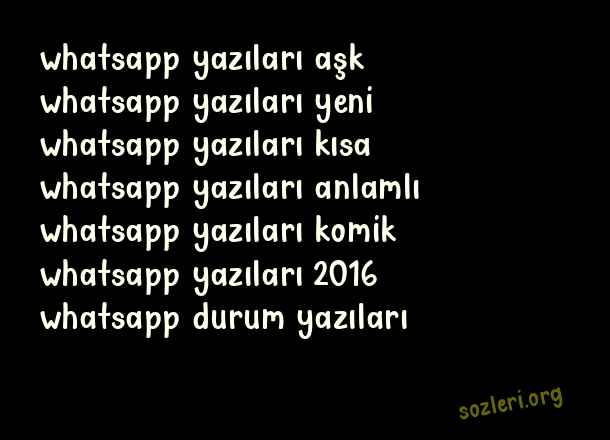 Whatsapp Yazıları