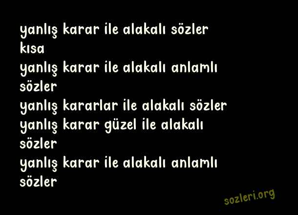 Yanlış Karar
