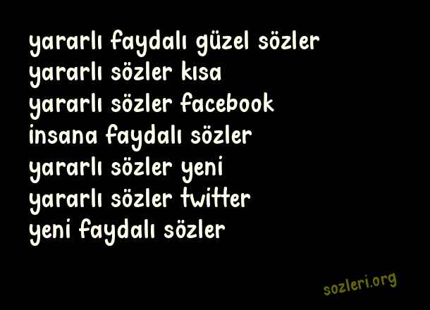 Yararlı Sözler