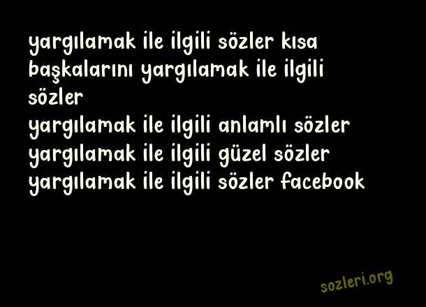 Yargılamak