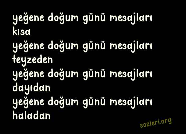 Yeğene Doğum Günü