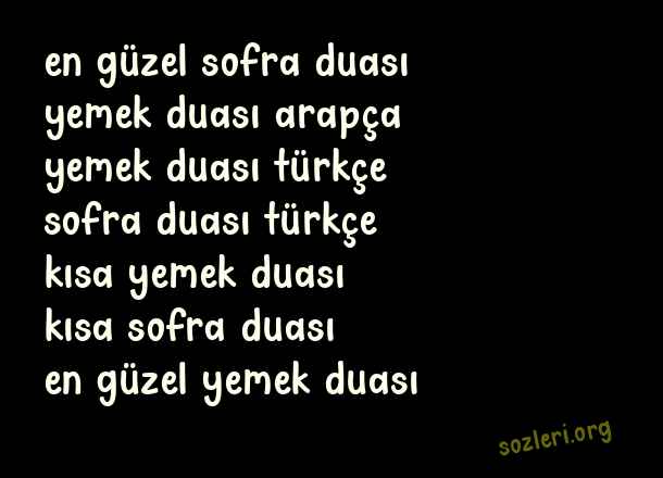 Yemek Duaları
