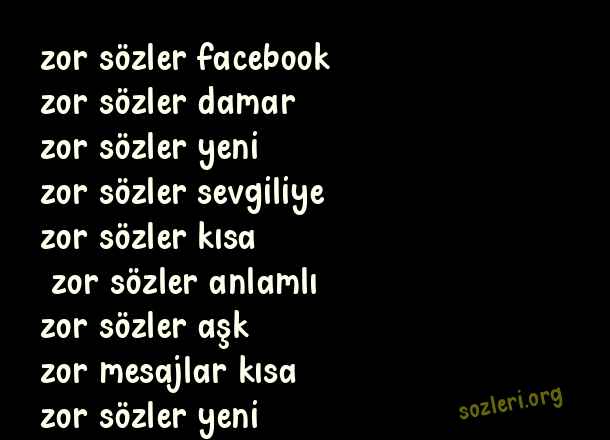 Zor Sözler